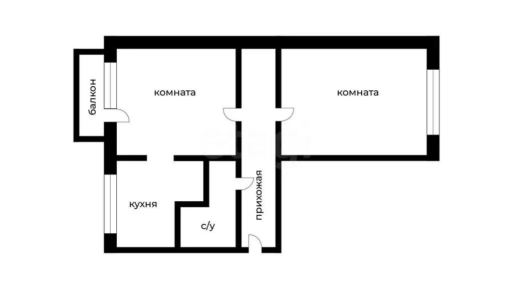 2-комнатная квартира: Курган, улица Гагарина, 17А (43.7 м) - Фото 1