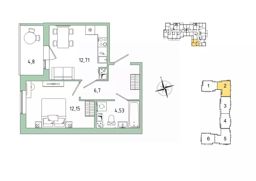 1-к кв. Ленинградская область, Гатчина Въезд мкр,  (38.49 м) - Фото 1