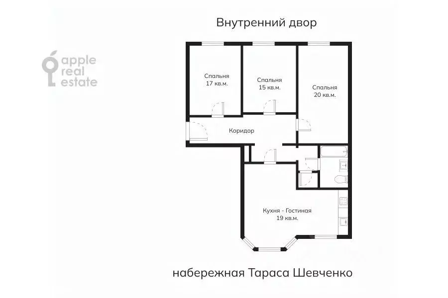 4-к кв. Москва наб. Тараса Шевченко, 3 (107.2 м) - Фото 1