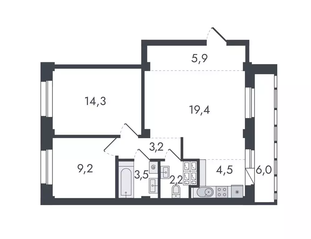 3-комнатная квартира: Киров, Чистопрудненская улица, 13 (68.2 м) - Фото 1