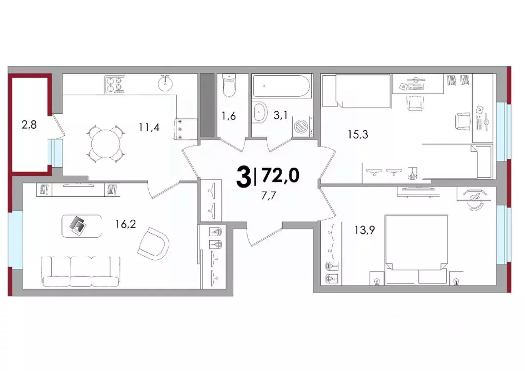 3-к кв. Тверская область, Калининский муниципальный округ, д. Батино ... - Фото 1