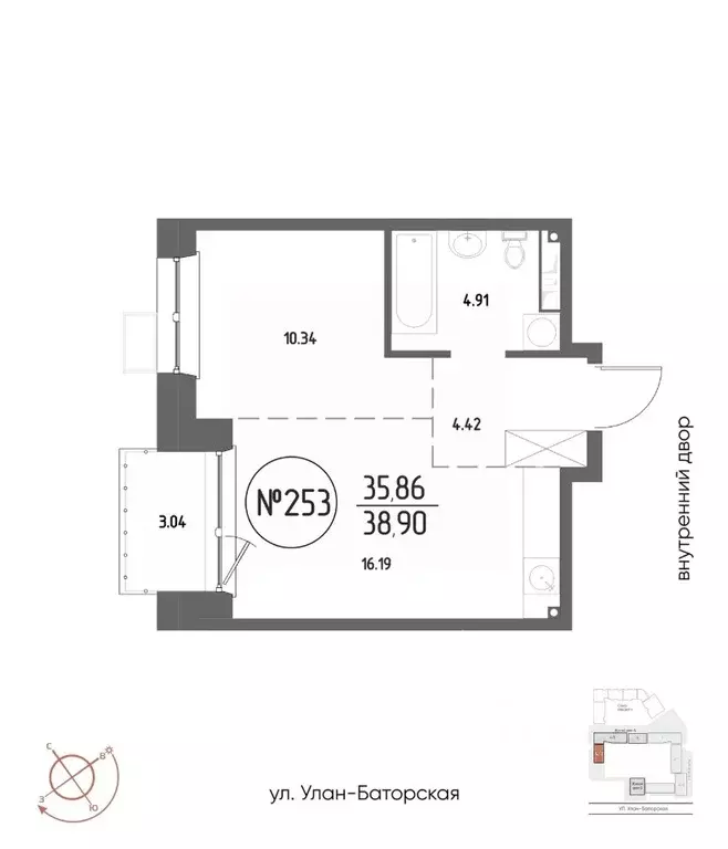 1-к кв. Иркутская область, Иркутск Макс жилой комплекс (38.9 м) - Фото 0