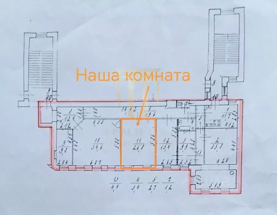 Комната Санкт-Петербург ул. Комсомола, 13 (26.8 м) - Фото 1