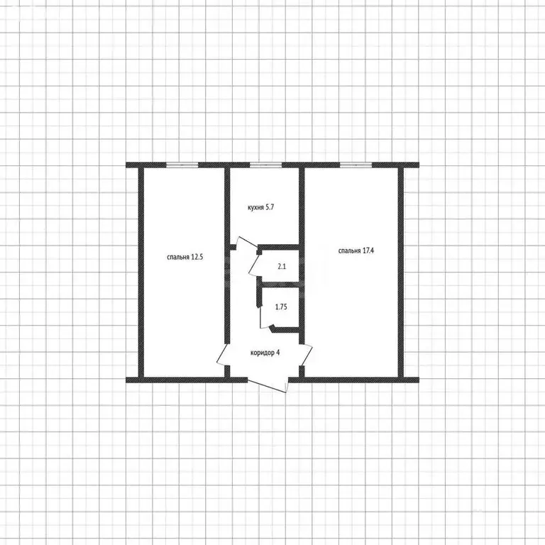 2-комнатная квартира: Майкоп, 6-й переулок, 3/1 (43.9 м) - Фото 0