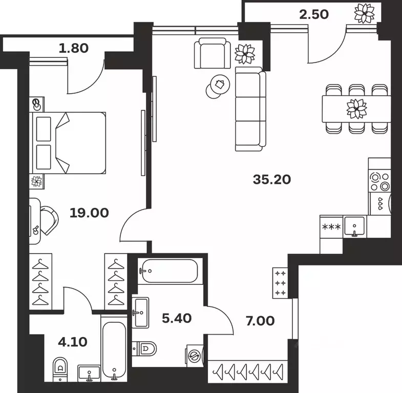 1-к кв. Тульская область, Тула ул. Фридриха Энгельса, 62 (75.0 м) - Фото 1