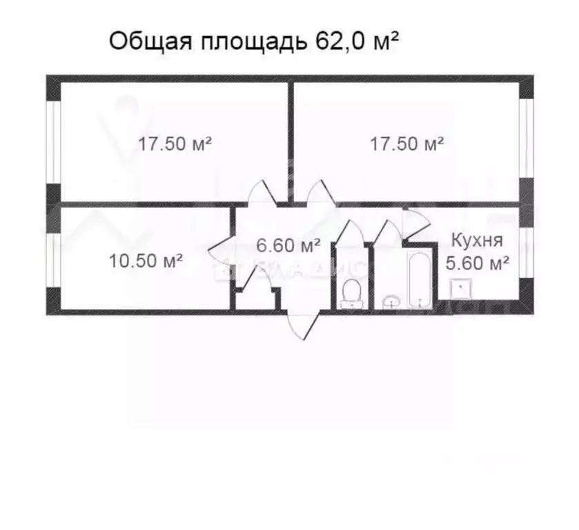 3-к кв. Белгородская область, Старый Оскол Парковый мкр, 14 (62.0 м) - Фото 2