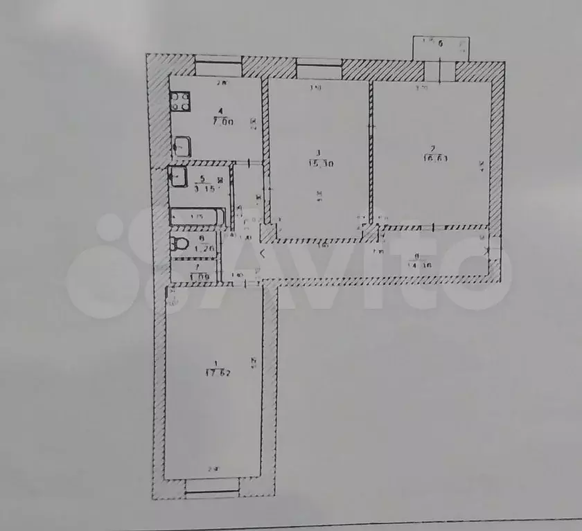3-к. квартира, 77 м, 4/4 эт. - Фото 0