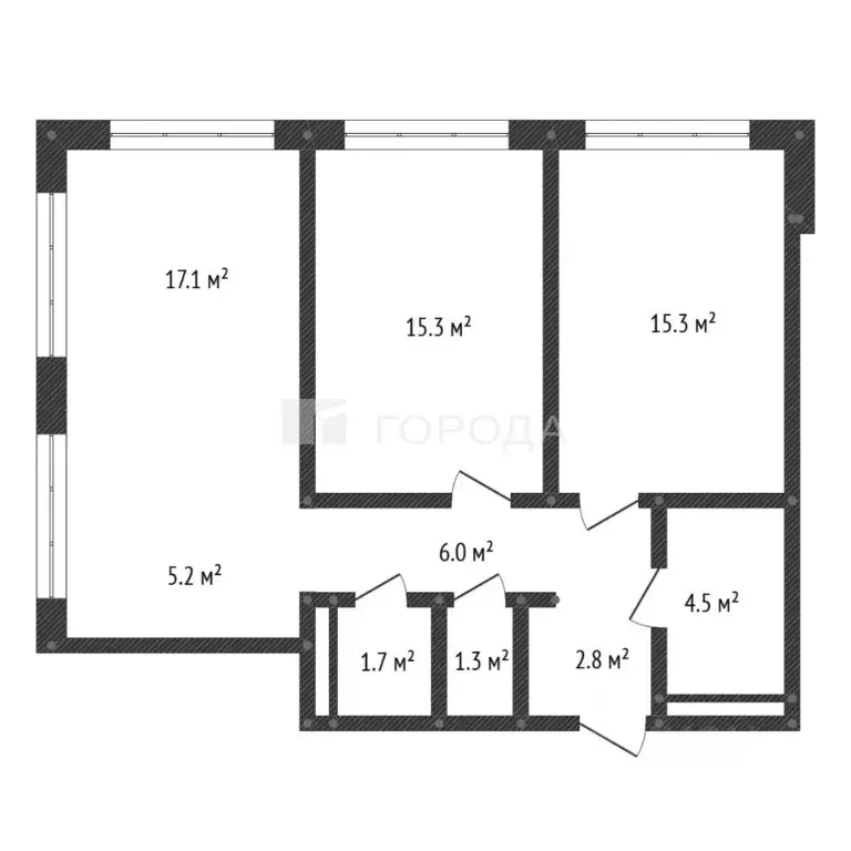 3-к кв. Алтайский край, Барнаул ул. Имени В.Т. Христенко, 2к4 (69.3 м) - Фото 2