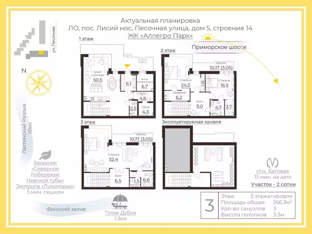 Таунхаус в Санкт-Петербург пос. Лисий Нос, Песочная ул., 5с14 (266 м) - Фото 2