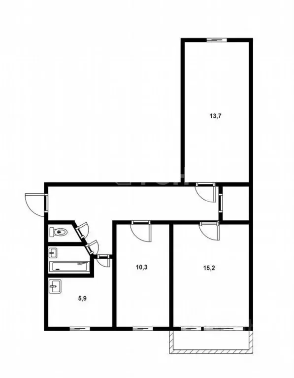 3-к кв. Московская область, Ивантеевка Пушкинский городской округ, ... - Фото 2