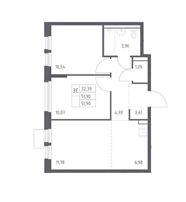 Продаётся 2-к квартира, 51.9 м - Фото 0
