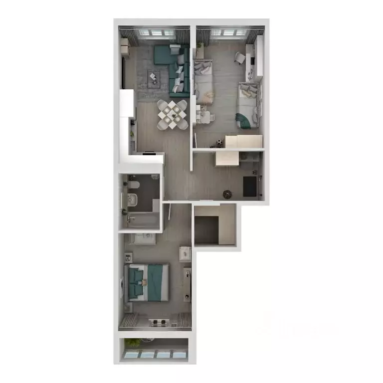 2-к кв. Самарская область, Самара Южное ш., 13 (66.35 м) - Фото 1