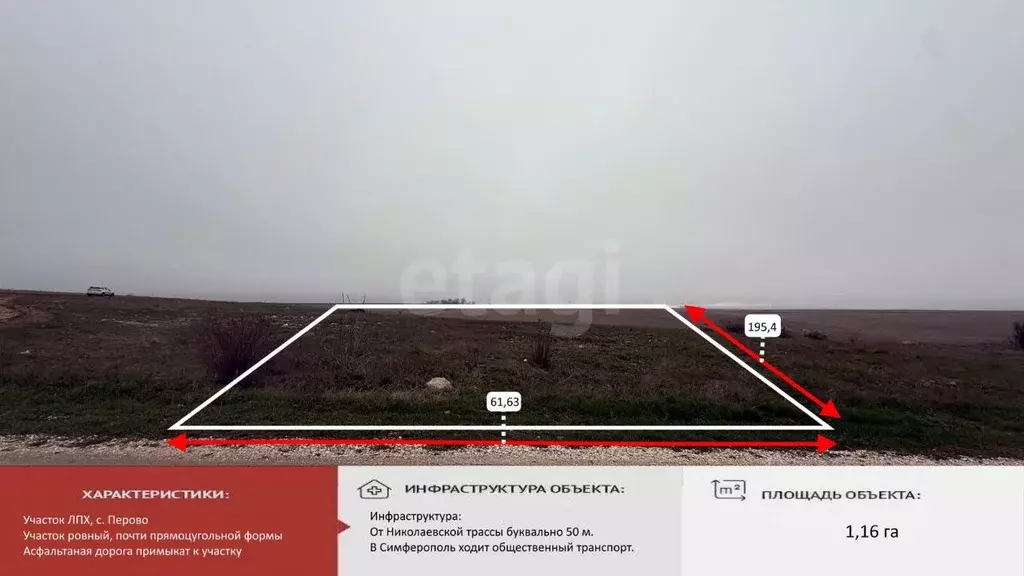 Участок в Крым, Симферопольский район, с. Перово  (116.49 сот.) - Фото 1