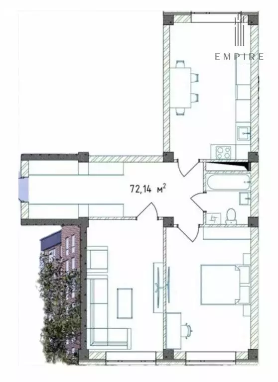 2-комнатная квартира: Грозный, улица Сайханова, 111 (72.14 м) - Фото 0