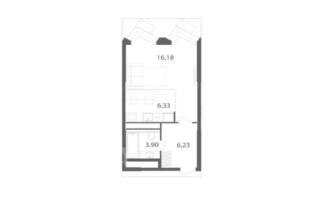 1-комнатная квартира: Волгоград, Майкопская улица, 5Д (32.64 м) - Фото 1