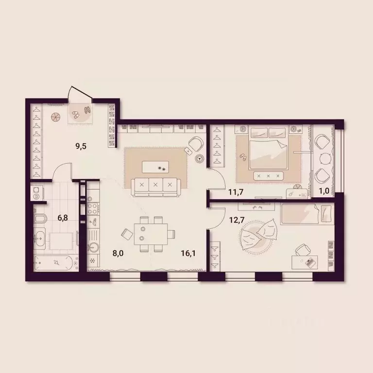 2-к кв. Приморский край, Артем ул. Куйбышева, 11А (65.75 м) - Фото 1