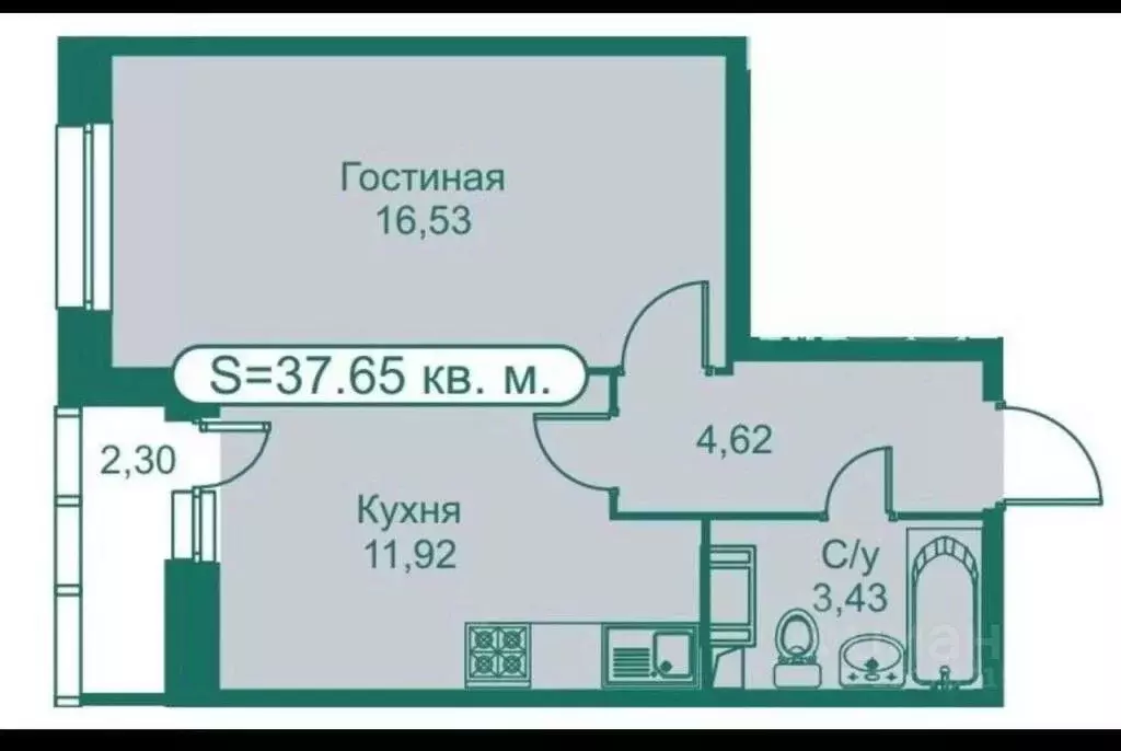 1-к кв. Ленинградская область, Мурино Всеволожский район, ул. ... - Фото 1