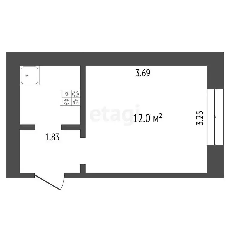 1к в -комнатной квартире (17.9 м) - Фото 1