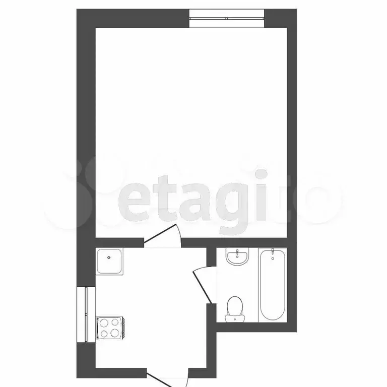 1-к. квартира, 17,7 м, 5/5 эт. - Фото 0