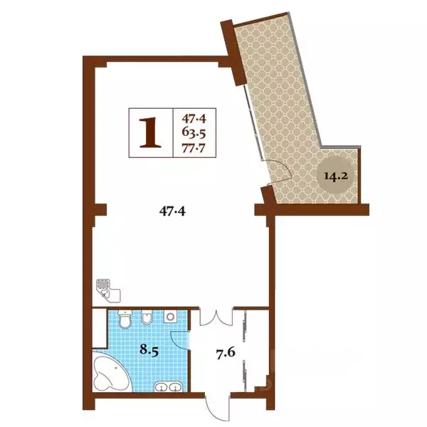 Студия Крым, Ялта муниципальный округ, Курпаты пгт Царский берег жилой ... - Фото 1