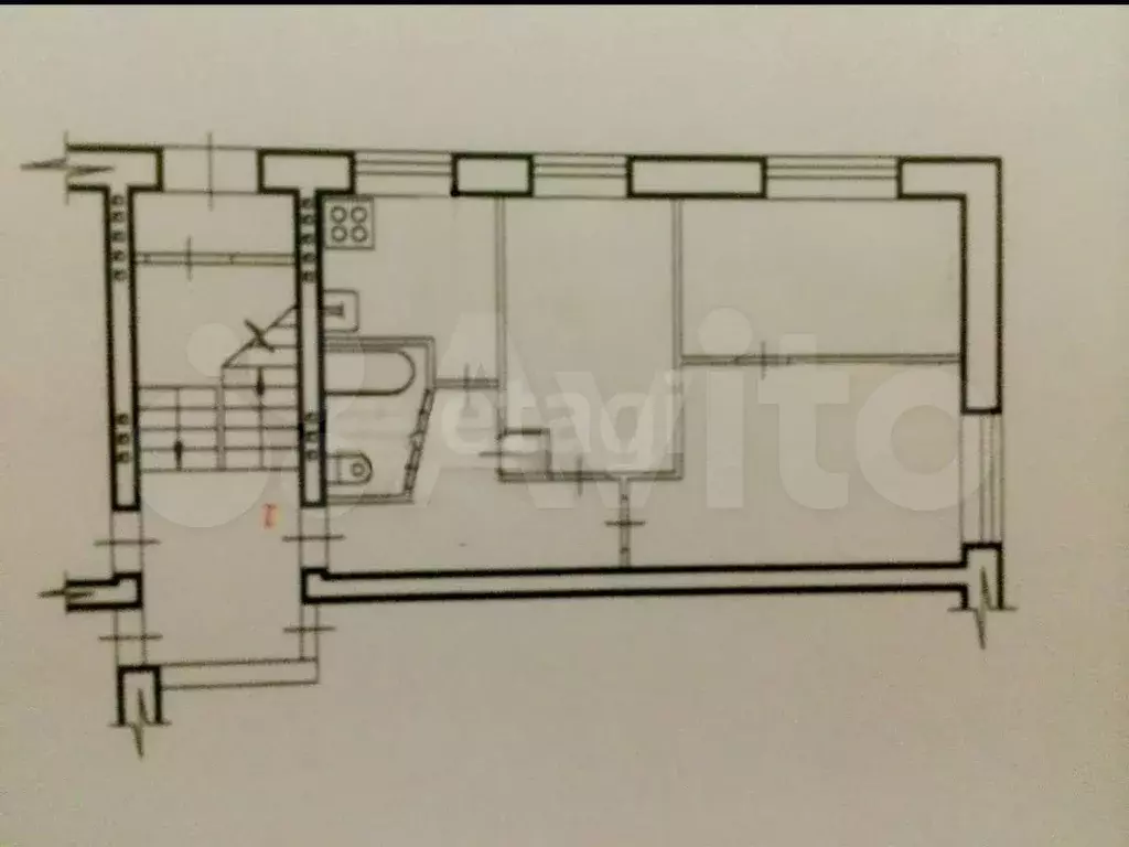 3-к. квартира, 45 м, 1/5 эт. - Фото 0