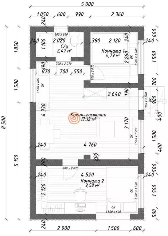 Дом в Тюменская область, Тюмень  (45 м) - Фото 2