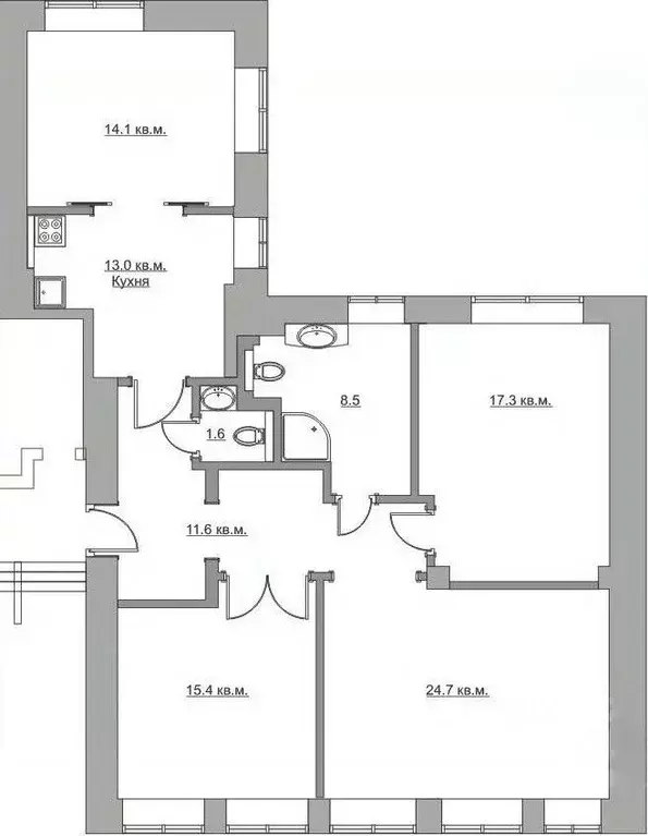 3-к кв. Москва Тверская ул., 6С3 (106.2 м) - Фото 2