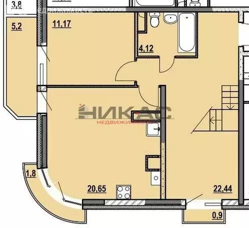 3-комнатная квартира: посёлок Красный Бор, улица Энергетиков, 5 ... - Фото 1