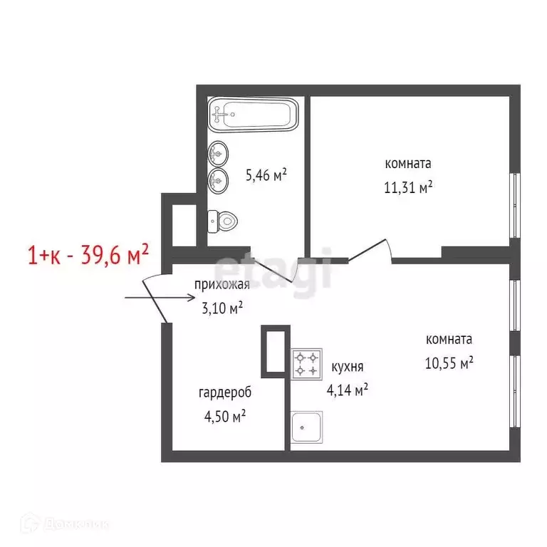 Продаётся 1-к квартира, 39.6 м - Фото 0