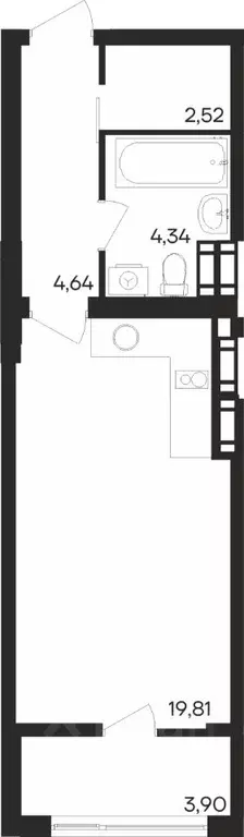 Студия Мурманская область, Мурманск Первомайский округ,  (35.21 м) - Фото 1