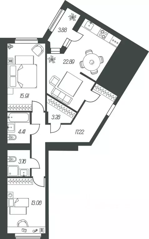2-к кв. Тульская область, Тула ул. Каракозова, 75 (84.41 м) - Фото 0