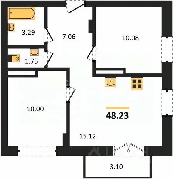 2-к кв. Челябинская область, Челябинский городской округ, пос. ... - Фото 2