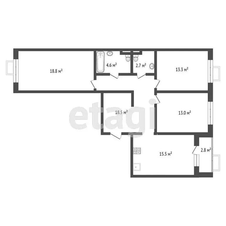 3-комнатная квартира: Ярославль, улица Менделеева, 16 (81 м) - Фото 1