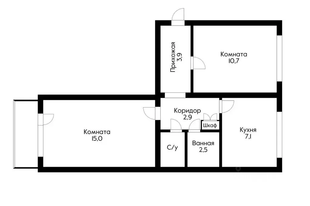 2-к кв. Краснодарский край, Краснодар ул. Селезнева, 80 (45.0 м) - Фото 2