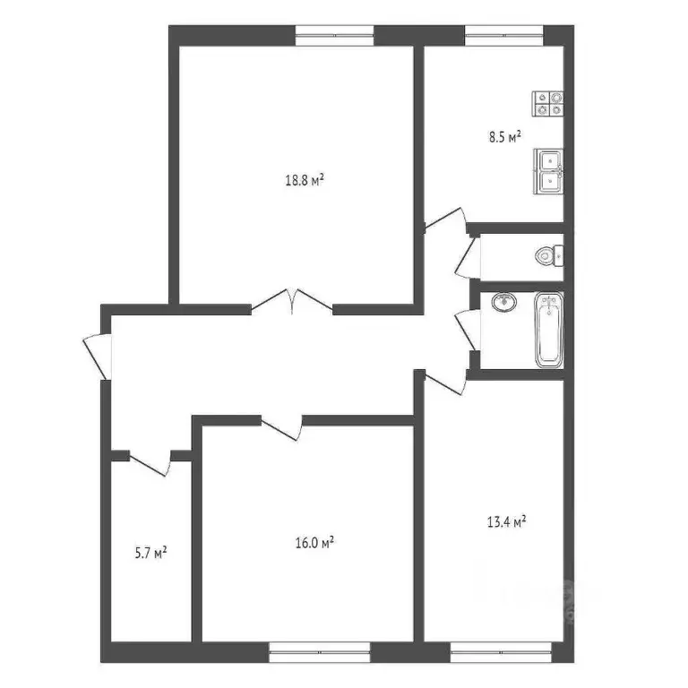 3-к кв. Москва Салтыковская ул., 7К3 (86.7 м) - Фото 1