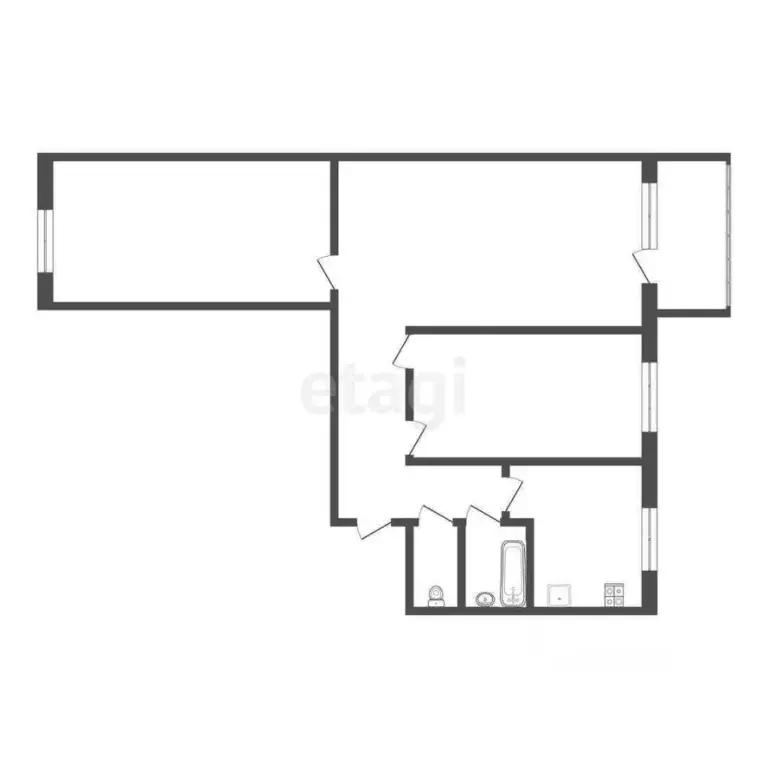 3-к кв. Бурятия, Улан-Удэ Ключевская ул., 70А (75.0 м) - Фото 2