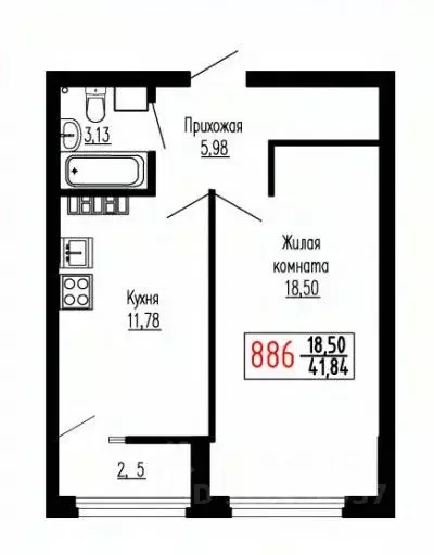 1-к кв. Свердловская область, Екатеринбург ул. Лыжников, 3 (41.7 м) - Фото 1
