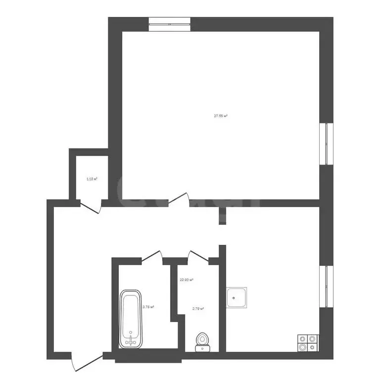 1-комнатная квартира: Сатка, Молодёжная улица, 14 (31.4 м) - Фото 1