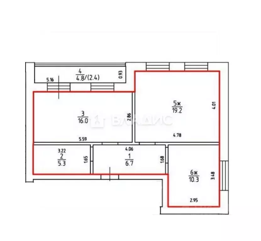 2-к кв. Калининградская область, Пионерский Октябрьская ул., 3Б к2 ... - Фото 2