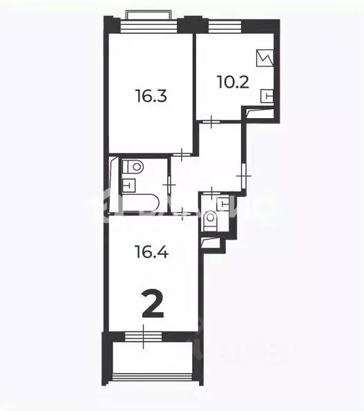 2-к кв. Москва Михалковская ул., 48к4 (55.6 м) - Фото 2