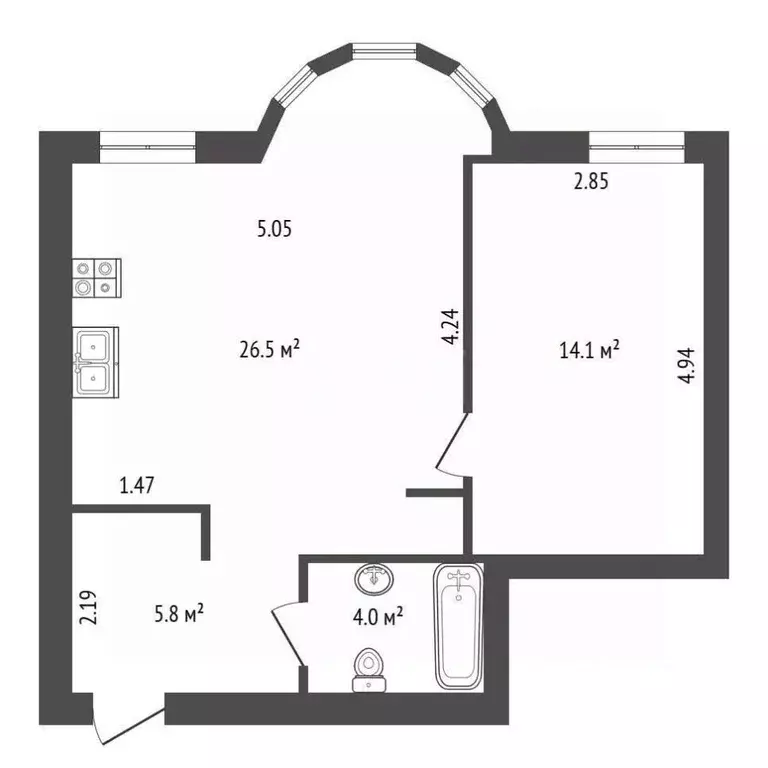 1-к кв. Санкт-Петербург Московский просп., 138 (50.4 м) - Фото 2
