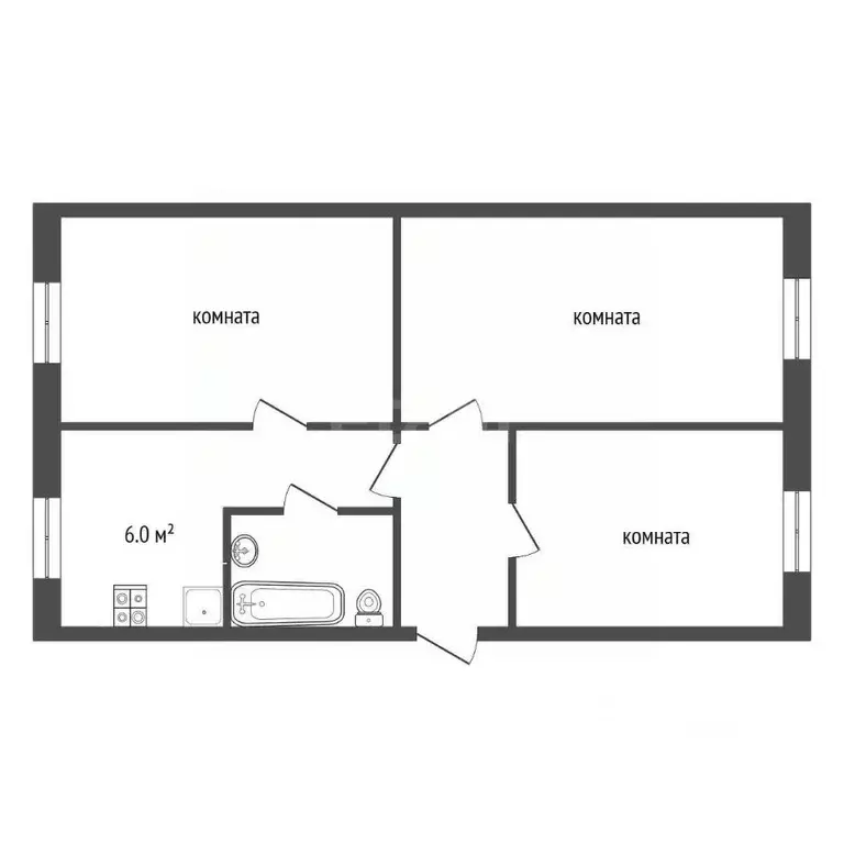 3-к кв. Тамбовская область, Тамбовский муниципальный округ, с. Горелое ... - Фото 1