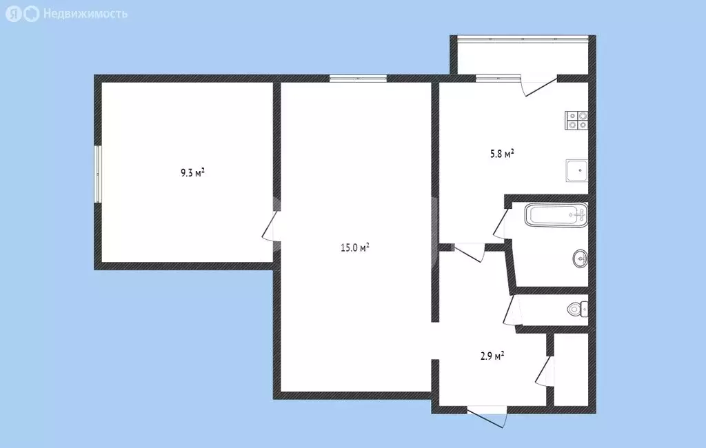 2-комнатная квартира: Черкесск, Зелёная улица, 1 (36.4 м) - Фото 1
