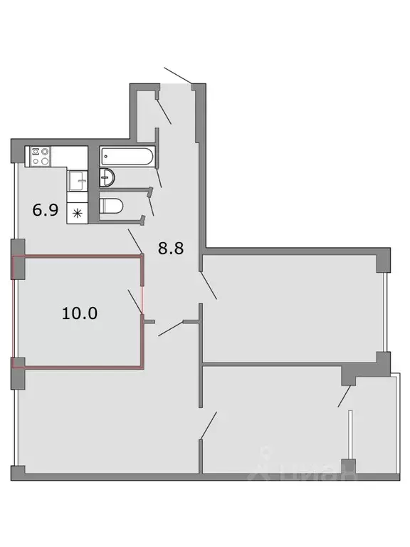 Комната Санкт-Петербург ул. Белы Куна, 8 (10.0 м) - Фото 0