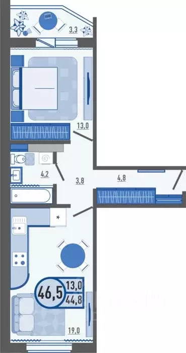 1-к кв. Орловская область, Орловский муниципальный округ, д. Образцово ... - Фото 1