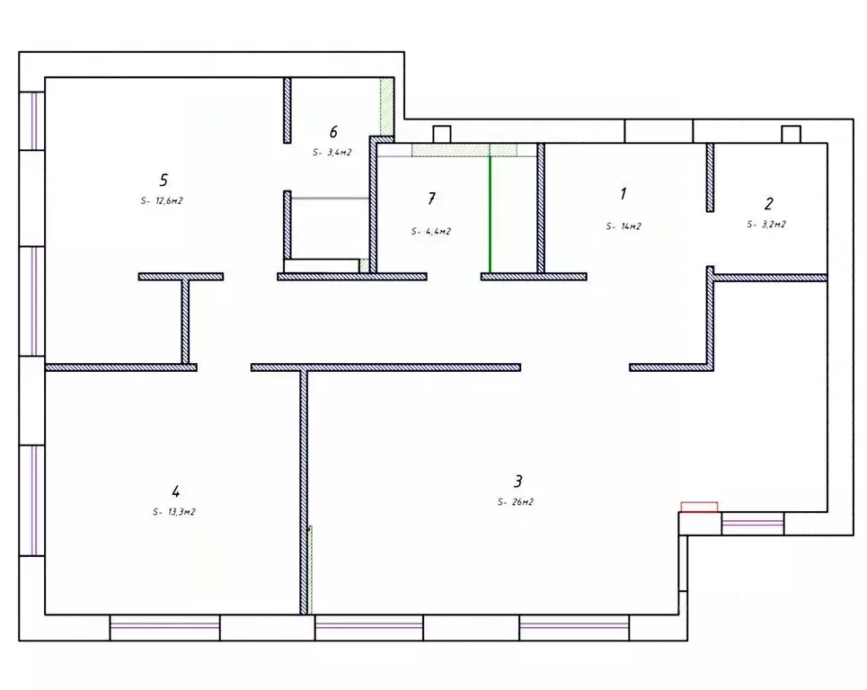 3-к кв. Башкортостан, Уфа ул. Энтузиастов, 7 (78.0 м) - Фото 1