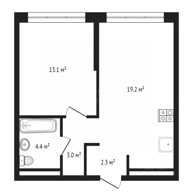 1-к кв. Тюменская область, Тюмень ул. Тимирязева, 8к1 (41.1 м) - Фото 1
