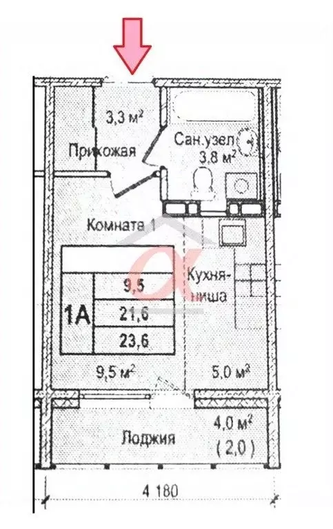 1-к кв. Кемеровская область, Кемерово Пролетарская ул., 36А (23.0 м) - Фото 1