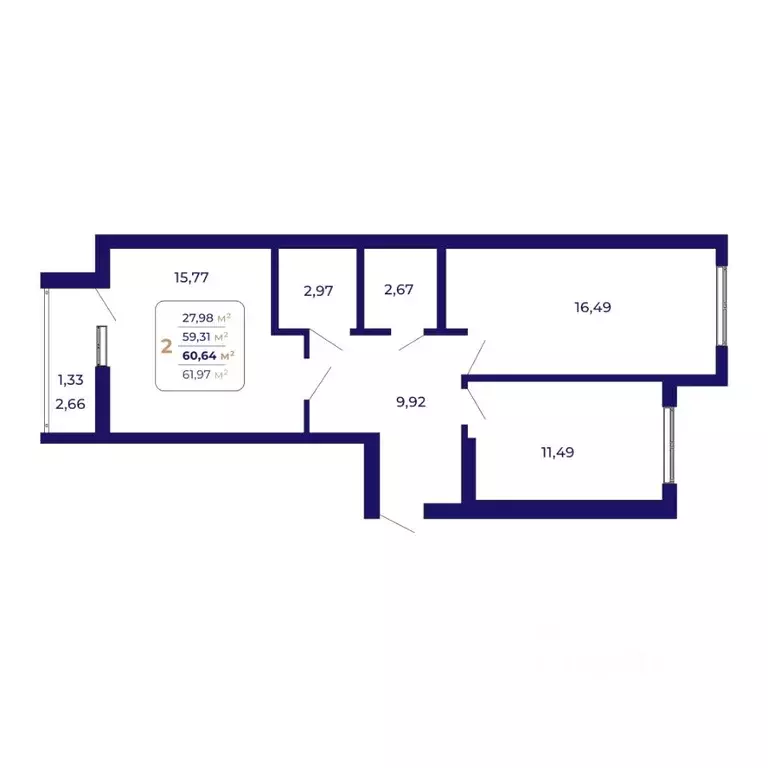 2-к кв. Башкортостан, Уфа Затон-Восточный жилрайон, Паруса жилой ... - Фото 1