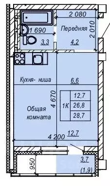 1-к кв. Новосибирская область, Новосибирск Затулинский жилмассив, ул. ... - Фото 0